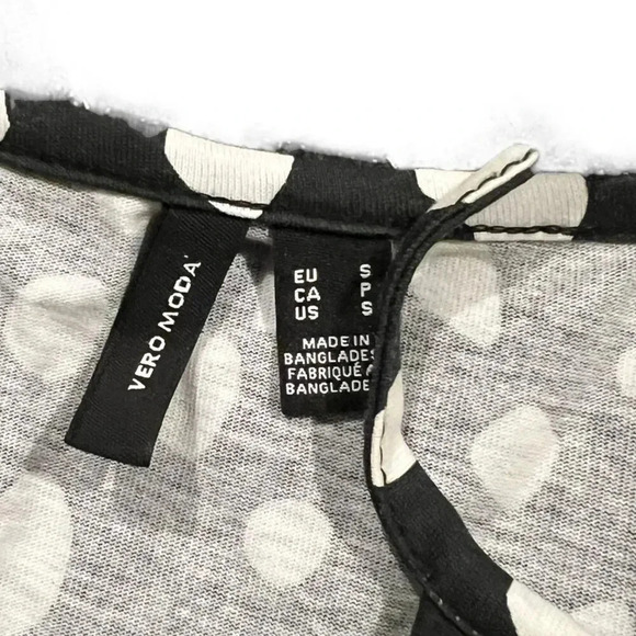 Vero Moda Black White Polka Dot Front Slit Mini Cami Dress S - Picture 3 of 5